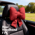 thumbnail image 1 of Bow Throw Pillow,Velvet Bow Pillow,Car Neck Pillow for Driving - Comfortable Ergonomic Neck Support,Soft Cotton Headrest Cushion,Washable Pillow for Car,Neck Pillow for Car Seat, 1 of 11
