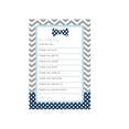 thumbnail image 1 of Bow Tie Baby Shower Wish Cards Pack of 20 Advice and Wishes Activity for Boys Wishing Well Birthday Memory Little Man Event Theme Supply Blue Grey (4x6 Size) Paper Clever Par, 1 of 7