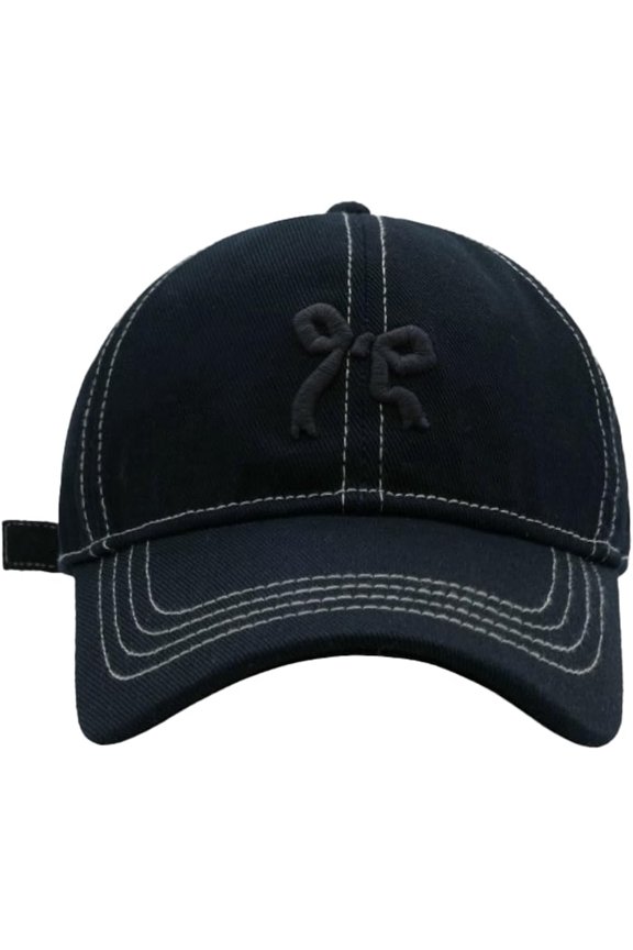 Bow-Tie Baseball Cap for Women Fashion Y2k Sun Visors Bright Color Trucker Hat Wide Brim Visor Cap for Travel Vacation 2025