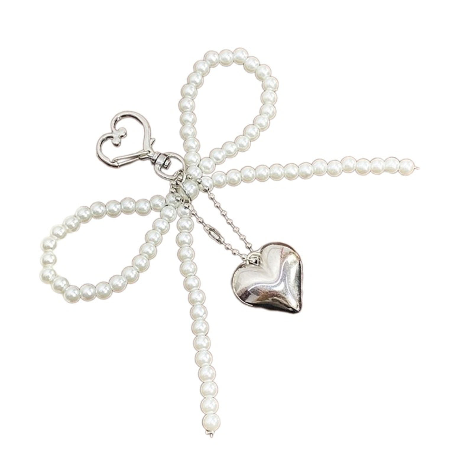 Bow Tie Charm, Bow Tie Decorations For Car, Pearl Ribbon Shoe