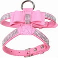 thumbnail image 1 of Bow Tie Dog Harness Rhinestone Crystal Soft Bling Sparkly Diamond Jewelry for Girls Pet Cat Puppy Female, 1 of 6