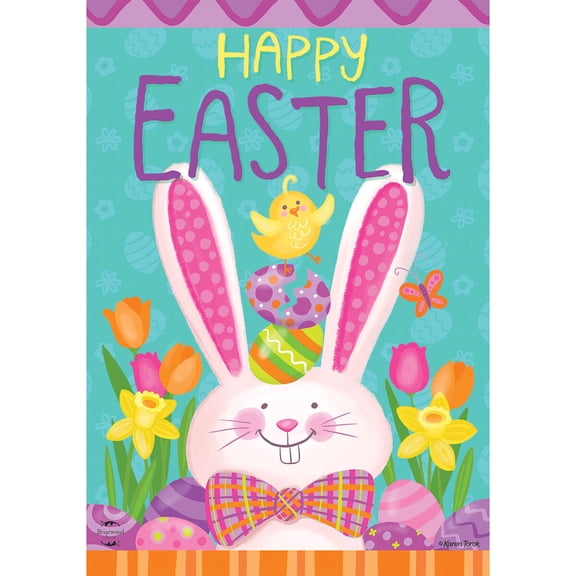 Briarwood Lane Garden Flag 12x18 For Outdoor Bow Tie Easter Bunny For Easter Garden Flag Flags For Outside