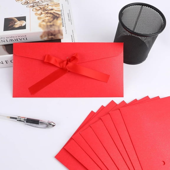 Bow Tie Envelopes,Vintage Style A2 Envelopes with Bow, 20-Pack Paper Sleeves for Themed Weddings, Invitations, Greeting Cards, Wedding Favors, Business Mail