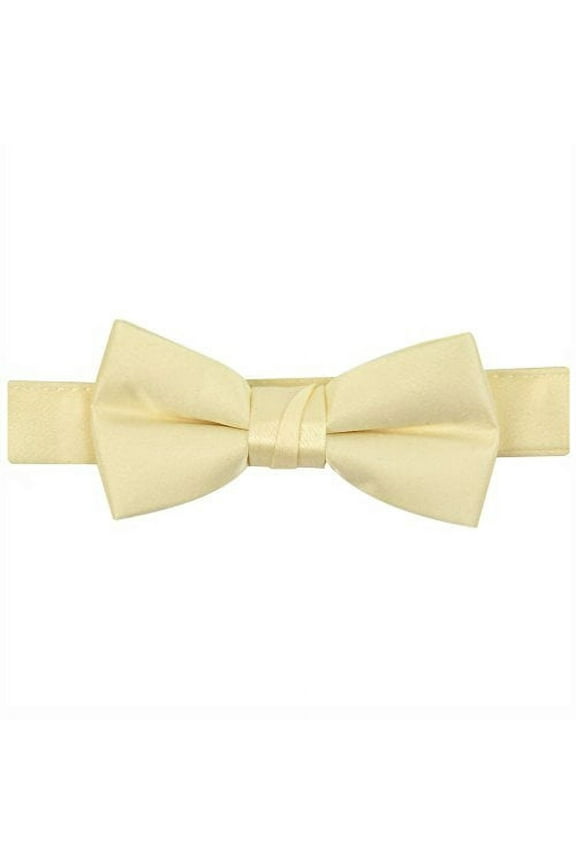 Bow Tie For Mens Boys and Baby Satin look Solid Color Adjustable Pre-tied Made in USA - Kids Banana