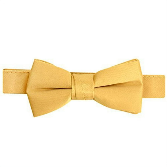 Bow Tie For Mens Boys and Baby Satin look Solid Color Adjustable Pre-tied Made in USA - Kids Tan