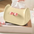 thumbnail image 1 of Bow Tie Handbag Designs Tissue Box Holder | Plastic Desktop Storage for Home, Office, Kitchen, Bathroom | 8.3x4.9x4.9 Inches | Pink/Green/Yellow Options, 1 of 6