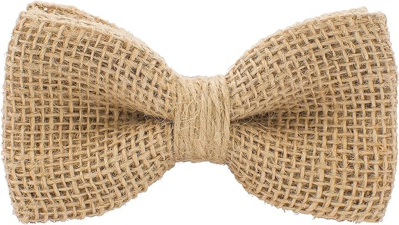 Bow Tie House Rustic PreTied Bow Tie in 100 Burlap Hessian for Adults