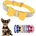 thumbnail image 1 of Bow Tie Rhinestone Dog Collar Cute Sparkling Crystal Diamond Puppy Kitten Pet Cat Collar for Small Dogs , Medium dogs ,Big dogs,Boys Girls, 1 of 7