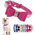 thumbnail image 1 of Bow Tie Rhinestone Dog Collar Cute Sparkling Crystal Diamond Puppy Kitten Pet Cat Collar for Small Medium Dogs Cats,1PC, 1 of 6