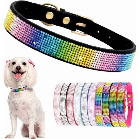 Bow Tie Rhinestone Dog Collar Cute Sparkling Crystal Diamond Puppy Kitten Pet Cat Collar for Small Medium Dogs Cats,1PC