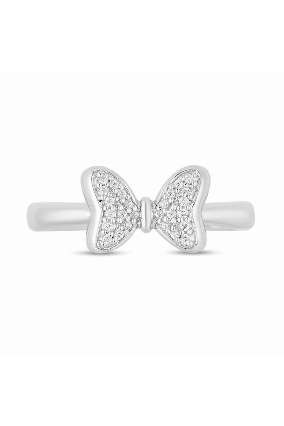 Bow Tie Ring, Party Wear Diamond Ring, Pave Set Diamond Engagement Ring, 14K White Gold Plated, 1.1 Ct Simulated Diamond, Birthday Gift Ring