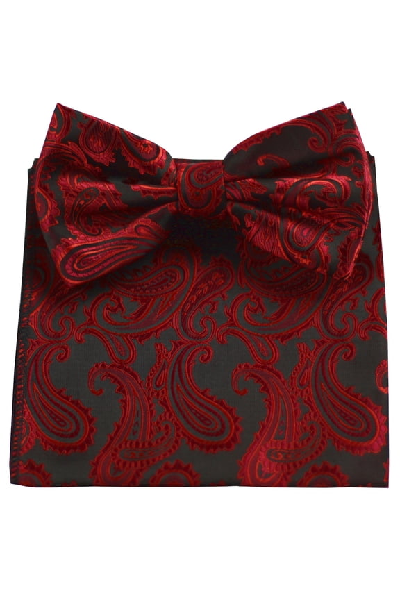 Bow-Tie and Pocket Hankie set in Apple Paisley