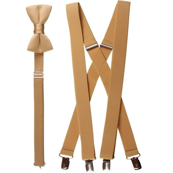 Bow Tie and Suspender Set Combo in Multiple Sizes and Colors