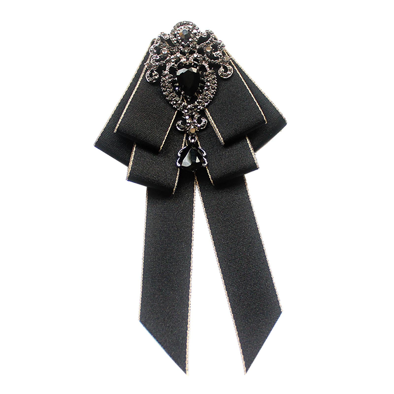 Ribbon Bow Brooch High-grade Brooches Broche Pin Bowknot Bowtie Corsage  Black Ties for Men Crafts Bouquet Wedding Large