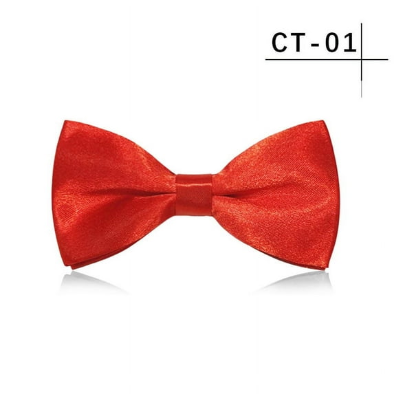 Bow Ties Bowties Pre-tied Shape Clip on Bowtie Solid for kids, baby boys, toddler any age bow ties,fits most 4-8 year olds, approximate size is 4" by 2"Red
