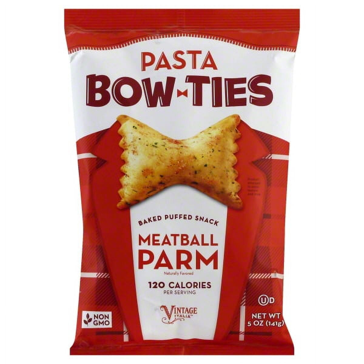 Bow Ties Pasta Baked Puffed Snack Meatball Parm, 5 oz