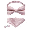 thumbnail image 1 of Bow Ties for Men, Men's Paisley Pre-tied Bowties Cufflinks Sets Adjustable Bowtie Pocket Square Set, 1 of 7