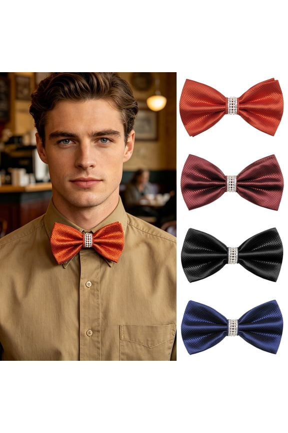 Bow Ties for Men Pre Tied Bowtie Adjustable Oversize Mens Bow Tie Mens Wedding Bow Suitable For Formal For Weddings Engagements And Other Forma Red