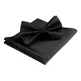 thumbnail image 1 of Bow Ties for Men Solid Color Pre-Tie Bow Tie and Pocket Square Set Classic Formal Tuxedo Bowties, 1 of 7