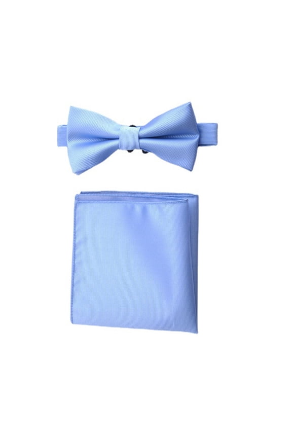 Bow Ties for Men Solid Color Self Tie Bow Tie Pocket Square Set Classic Formal Bowties for Tuxedo Wedding Party