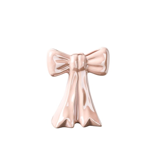 Bow Vase Pink Vase Ceramic Cute Decorative Flower Tulip Farmhouse Dazzling Modern Home Decor Pampas Grass for Table Bathroom Shelf