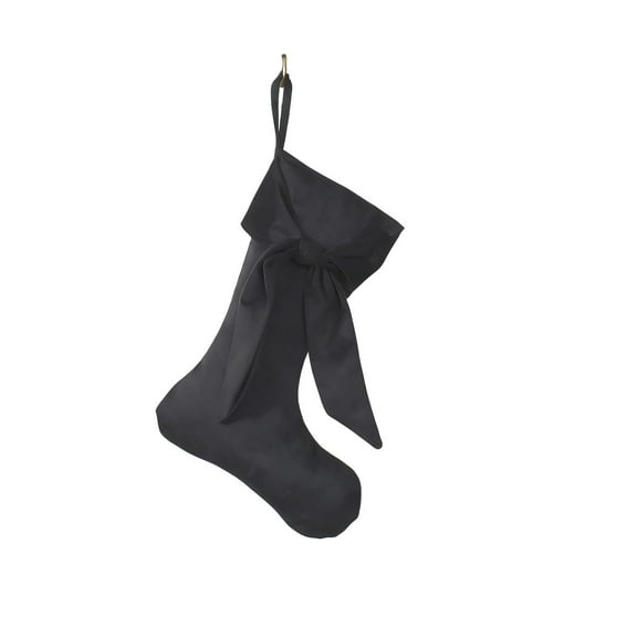 Bow Velvet Christmas Stocking, Festive Tree Hanging Ornament, Holiday Decoration Sock, Party Atmosphere Decor, Gift Storage Pendant, Seasonal Home Accent