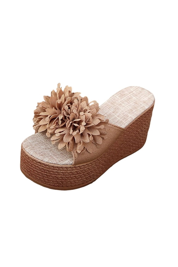 Bow Wedge Sandals for Women Platform Sandals Slides Open Toe Slip On Casual Summer Mules High Heels