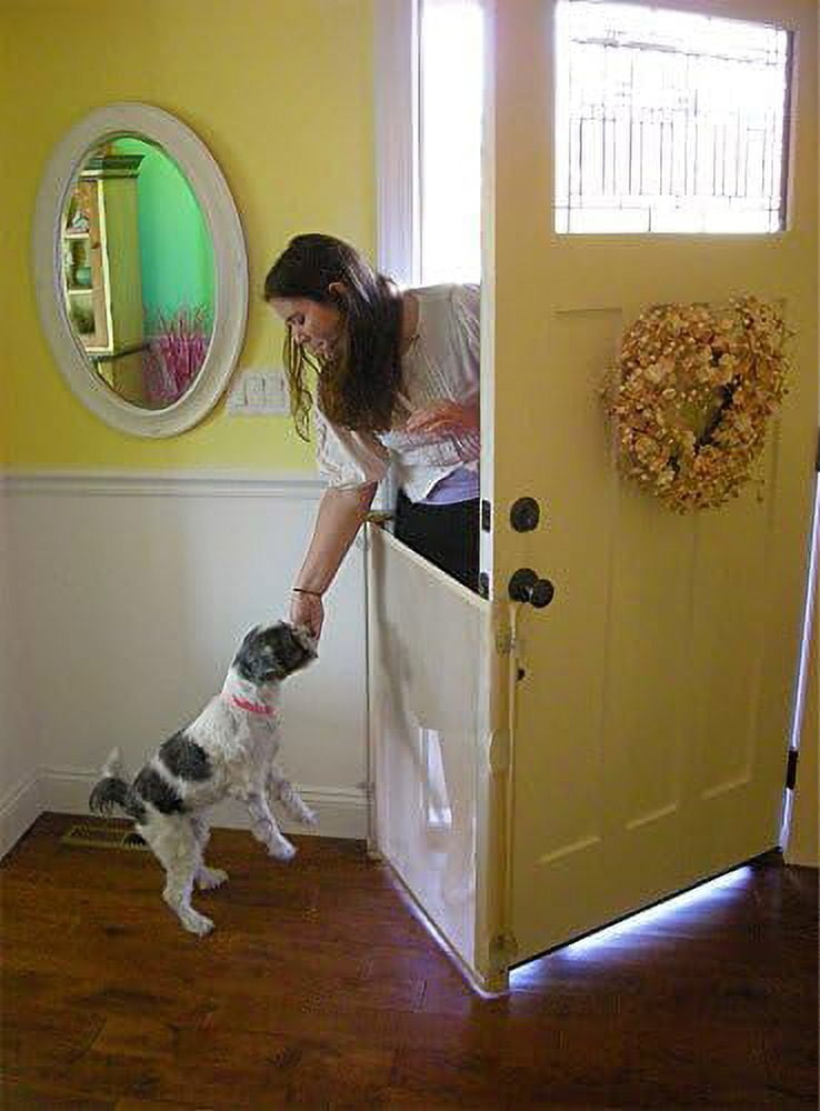 Bow  Barrier 28” Café by Smart Retract: Retractable Door Barrier for Pets