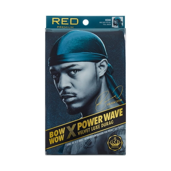 RED by KISS Bow Wow Power Wave Velvet Luxe Durag (Teal Green)