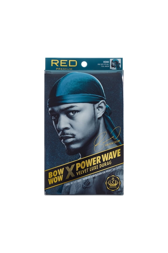 RED by KISS Bow Wow Power Wave Velvet Luxe Durag (Teal Green)
