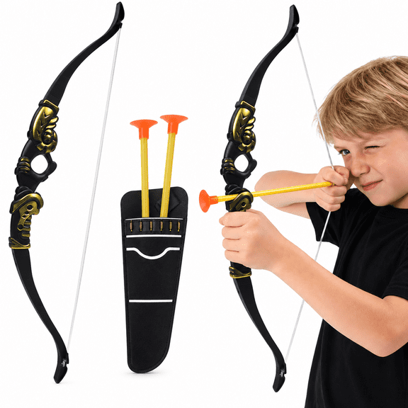 Bow and Arrow Set for Kids- Archery Toy Set with 3 Suction Cup Arrows, Target & Quiver, Indoor and Outdoor Toys for Children
