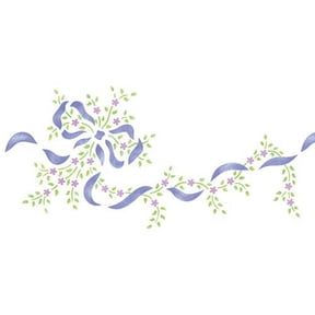 Bow and Flower Wall Stencil SKU #935 by Designer Stencils