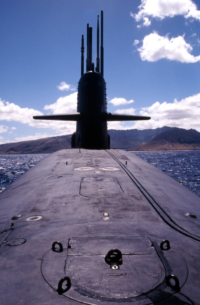 Bow and sail view of USS Kamehameha Canvas Art - Michael WoodStocktrek Images (12 x 17)