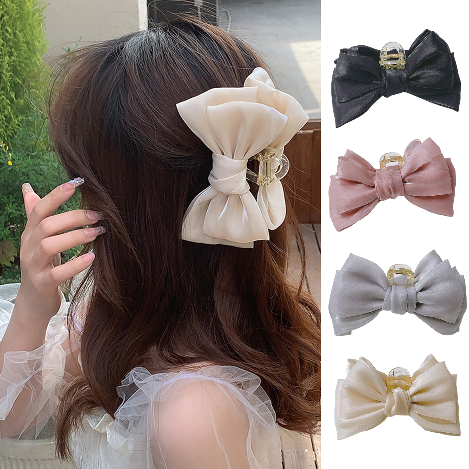 Bowknot Hair Clip Bright Color Fine Texture Ultralight, Sweet 3D