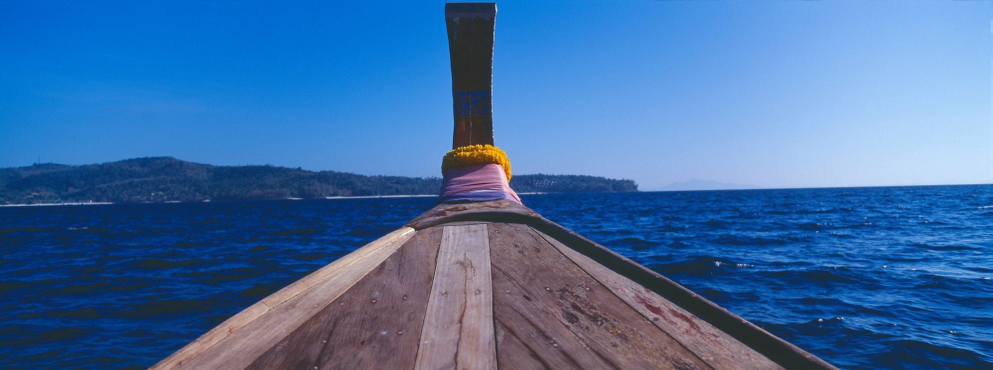 Bow of a fishing boat in the sea Thailand Canvas Art - Panoramic Images (27 x 9)