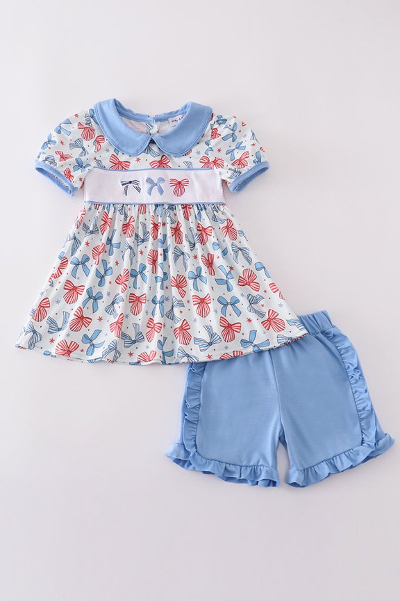 Bow trellis print embroidery set (4Years)