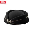 Cappello Pillbox Hostess Compagnia Aerea - Cappello Formale Per Hostess, Rosso/Nero, Feltro, 56-58 Cm