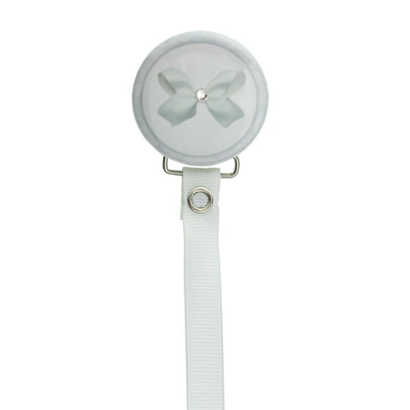 Bow with Crystal Pacifier Clip
