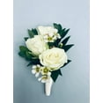 thumbnail image 1 of BowKay Designs LLC Classic White Spray Rose Boutonniere, 1 of 4