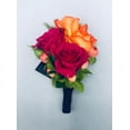thumbnail image 1 of BowKay Designs LLC Hot Pink and Orange Spray Rose Boutonniere, 1 of 4