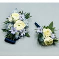 thumbnail image 1 of BowKay Designs LLC Premium Blue and White Corsage and Boutonniere Set Corsage, 1 of 4