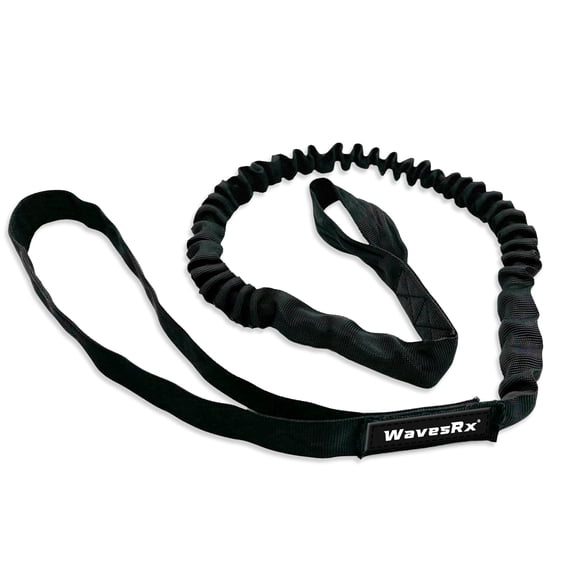 WAVESRX Bow Tether - 4'-6' Shock Absorbing Bungee Tether Anchor and Dock Line - Black