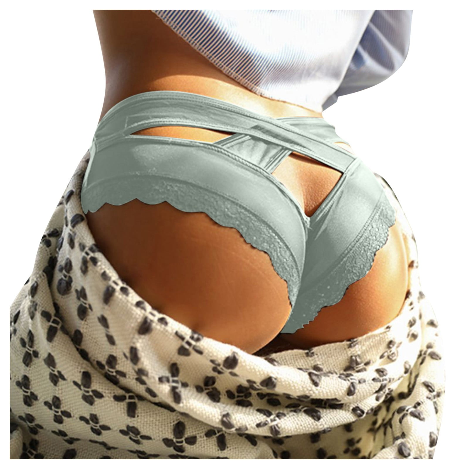  For Women Crochet Underwear Lace-up Sexy Lace Out Panties  Hollow Panty Women's Panties Glow in The Dark Underwear Women (Grey-@, M) :  Clothing, Shoes & Jewelry