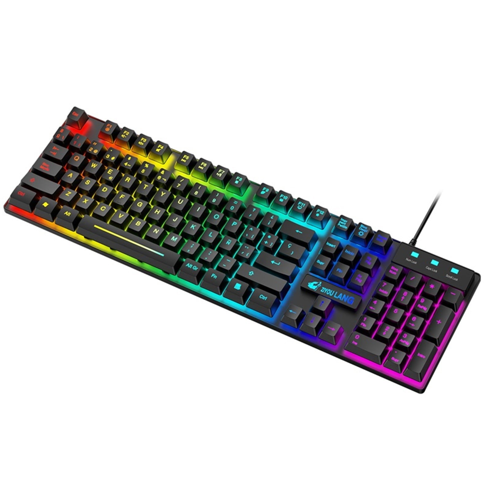 Spanish 104-key Keyboard T13 Gaming Bowake With Backlit Mouse QWERTY Keyboard And RGB