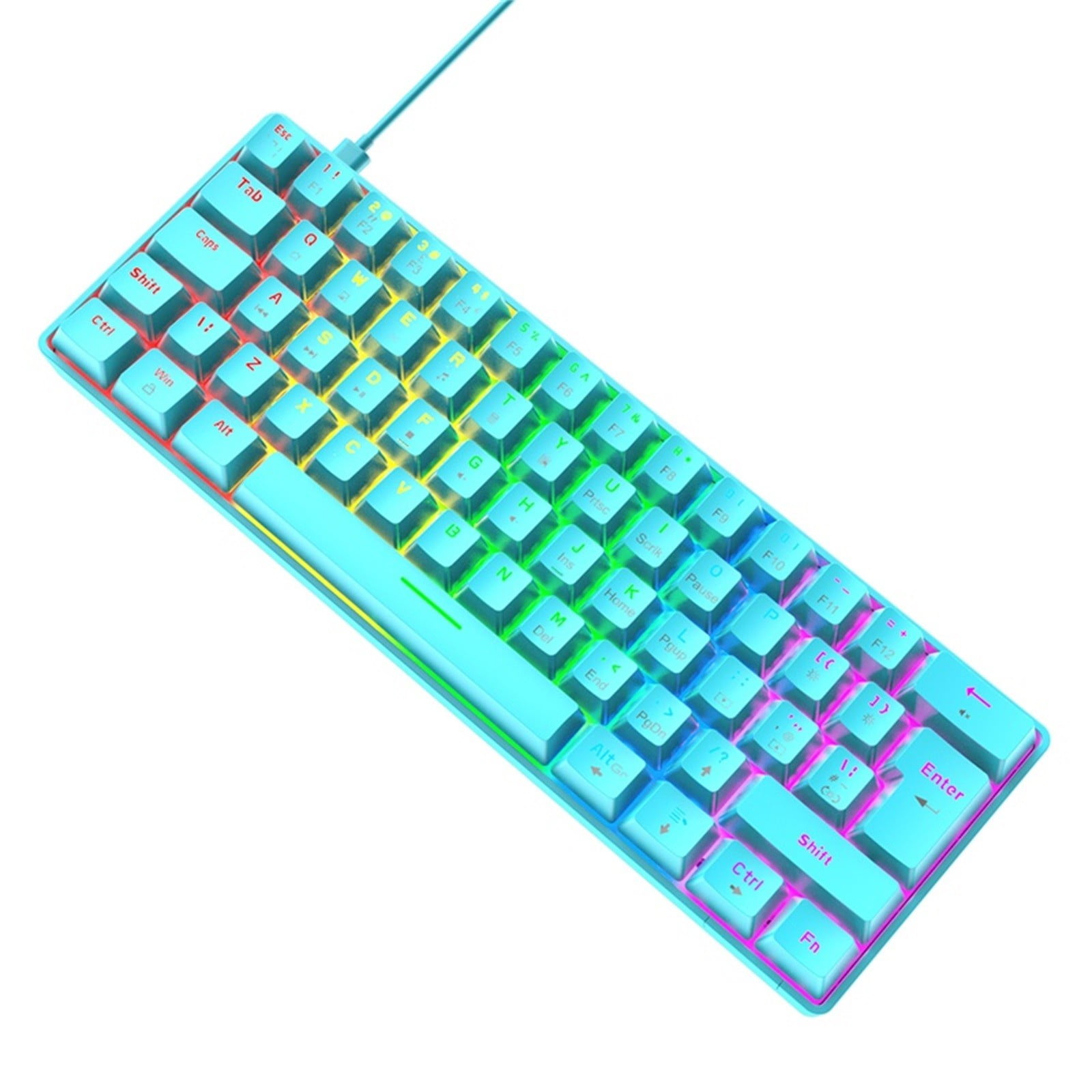 Bowake T60RGB Mechanical Gaming Keyboard Blue Switch 62 Keys USB Type C