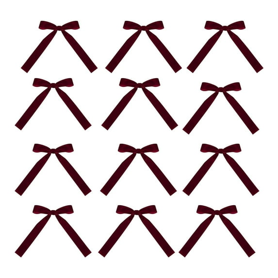 Bowayaoa 12 Pack Christmas Bows for Wreath Decorations, Velvet Bows Ribbons for Tree Topper Gifts Xmas Ornament Indoor and Outdoor Decor