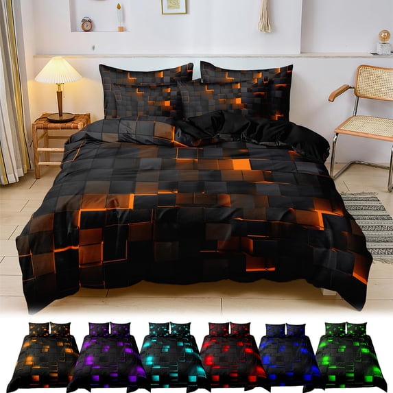 Bowayaoa 3 Piece Soft Microfiber Duvet Cover Set, Breathable Bedding Set with Quilt Cover & Pillowcases, Washable Solid Color Bedding for Queen Double Bed Bedroom All Season Use