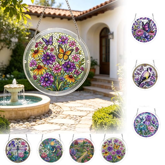 Bowayaoa Acrylic Puzzle Suncatcher Window Hanging Pendant, Modern Light Filtering Acrylic Wall Hanging Plate, Decorative Ornament for Home Office Indoor Window Art Decor