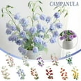 thumbnail image 1 of Bowayaoa Artificial Campanula Flower Stem with Flower Heads, Realistic Silk Bell Flower Bouquet, Long Stem Fake Floral Decor with Eucalyptus Leaves for Home Wedding Party Indoor Decoration, 1 of 4