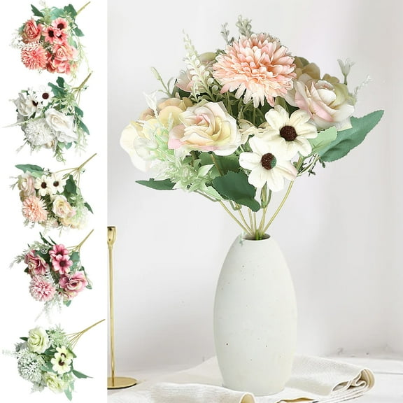 Artificial Flowers Fake Rose with Stems - Real Touch Foam Roses for DIY Wedding Bouquet Bridal Shower Cake Toppers Centerpiece Table Supplies Decorations